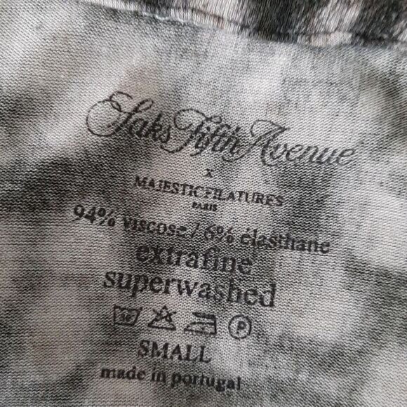 SAKS FIFTH AVENUE | X MAJESTIC FILATURES Extrafine Superwashed Tee Cheetah Sz S - Picture 11 of 11